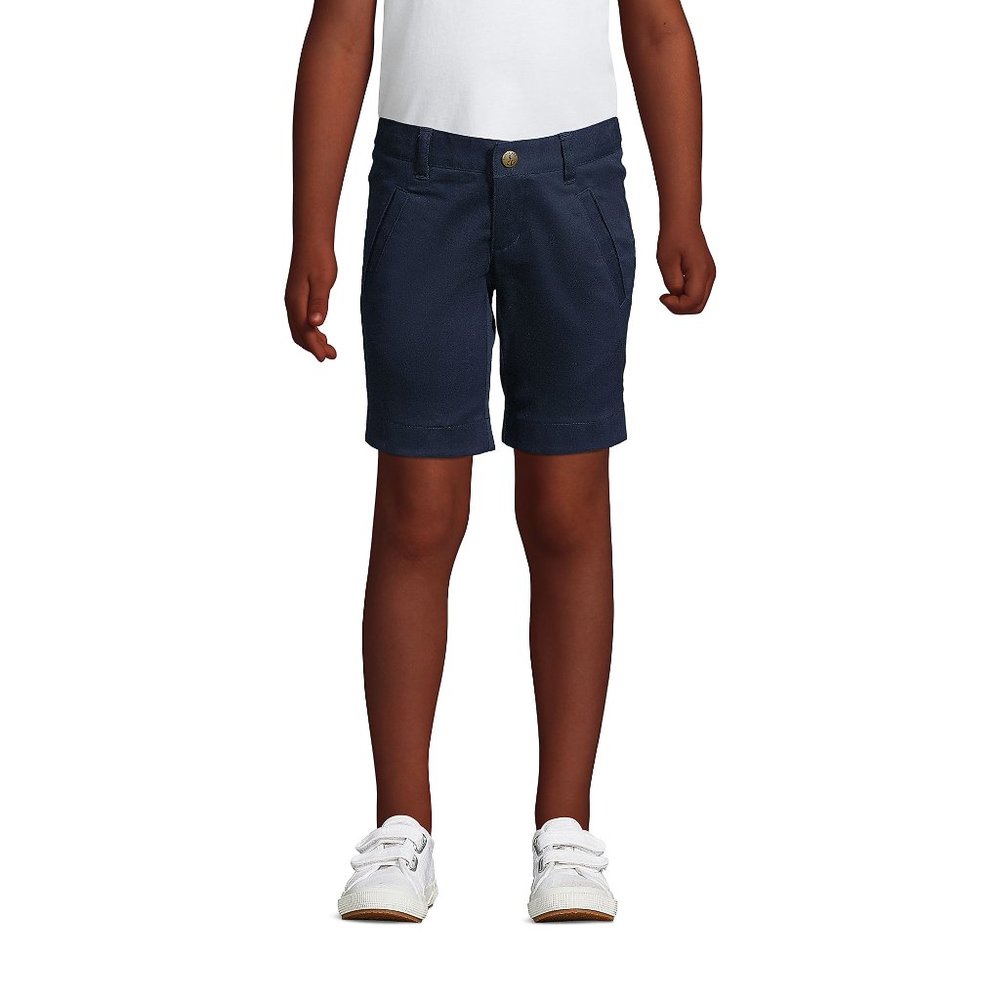 Lands' End Girls Stretch Chino Bermuda Shorts, School Uniform, NWT